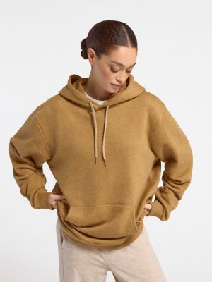 Unisex Merino Blend Hoodie - Stony Beige Heather