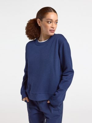 Women's Merino Blend Sweatshirt - Deep Navy