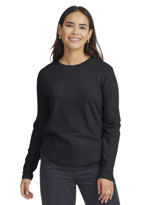 Women's Soft Merino Long Sleeve Tee - True Black