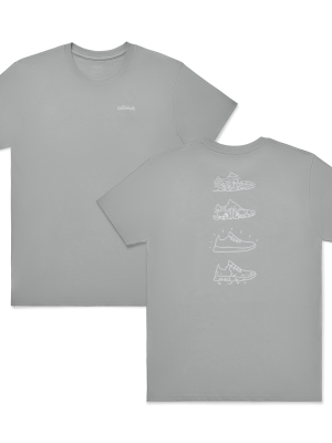 Unisex Organic Cotton Graphic Tee - Medium Grey/Light Grey - Shoes