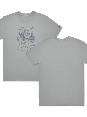 Unisex Organic Cotton Graphic Tee - Medium Grey/Stormy Grey - NYC