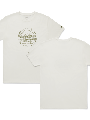 Unisex Organic Cotton Graphic Tee - Natural White/Rugged Green - NZ