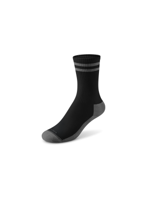 Anytime Crew Sock - Natural Black/Dark Grey Stripe