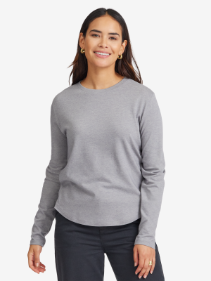 Women's Soft Merino Long Sleeve Tee - Medium Grey