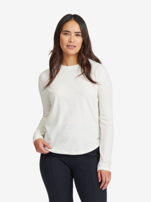 Women's Soft Merino Long Sleeve Tee - Natural White