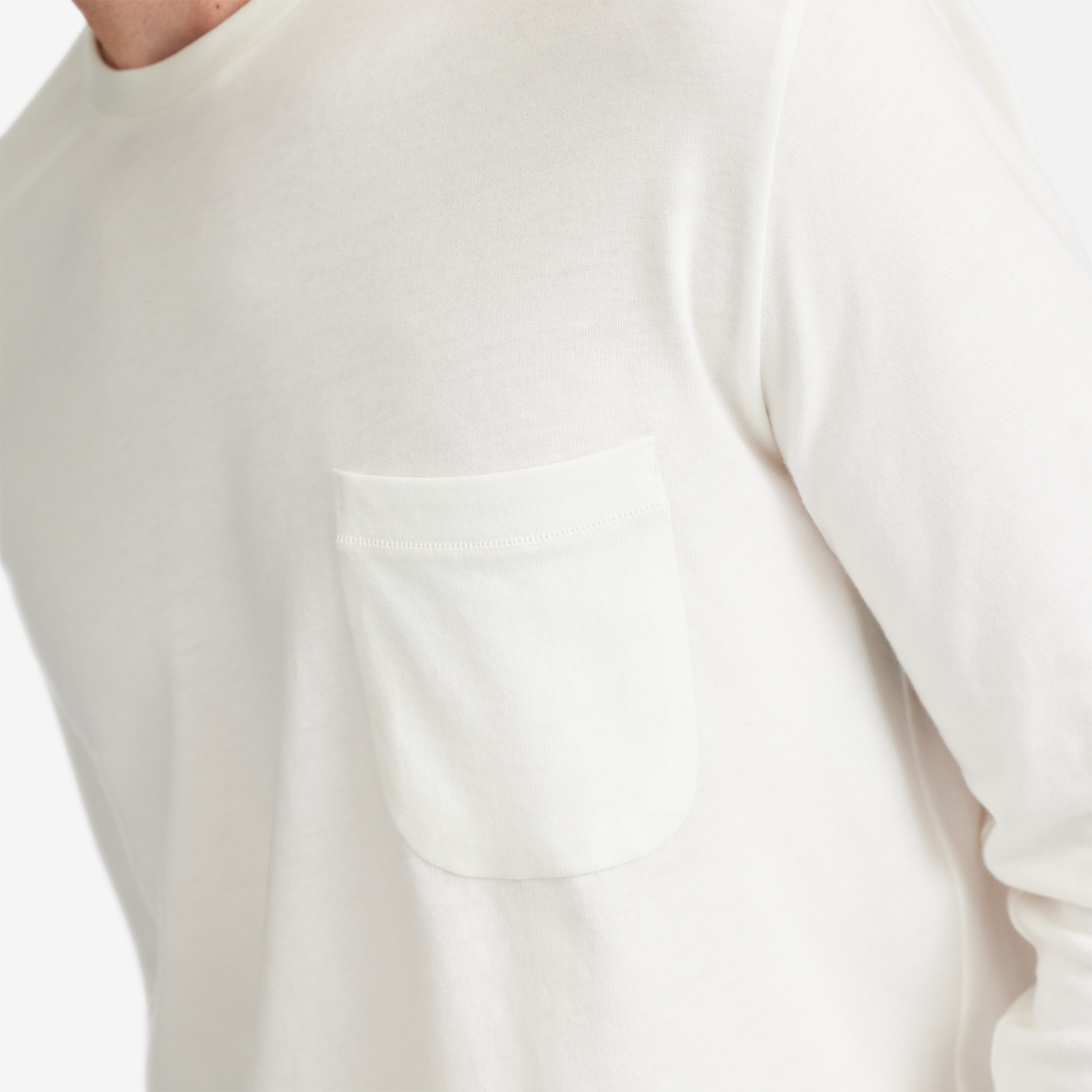 Men's Soft Merino Long Sleeve Tee - Natural White - Image 2