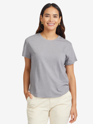 Women's Soft Merino Tee - Medium Grey