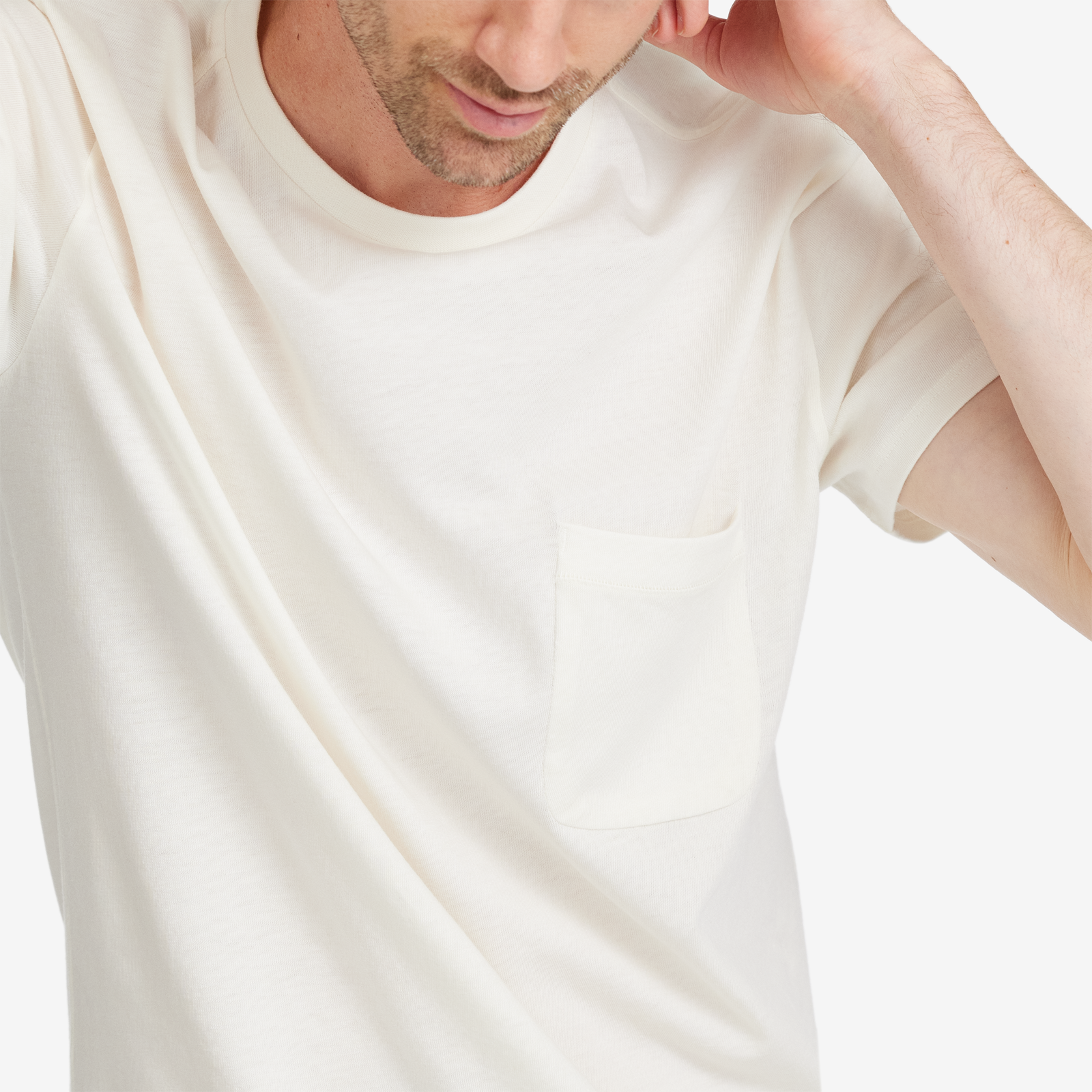 Men's Soft Merino Tee - Natural White - Image 3