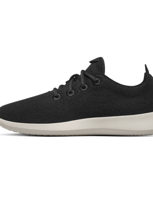 Women's Wool Runner - True Black (Cream Sole)